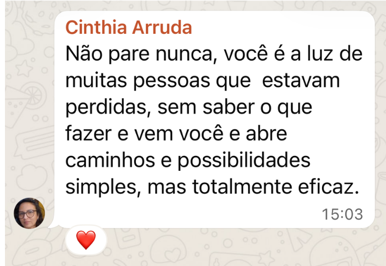 Depoimento de Cinthia Arruda